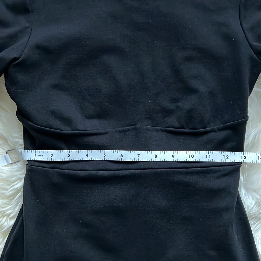Susana Monaco Open Back Sexy Little Black Short Sleeve Stretch Mini Dress M 6 8 - Picture 7 of 12